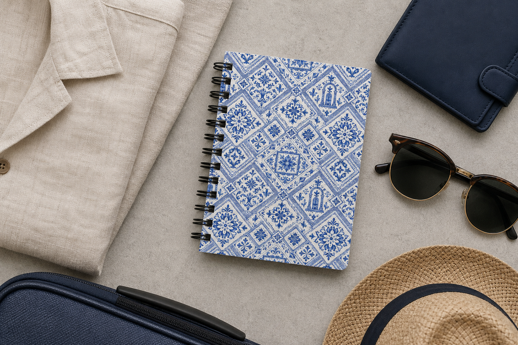 Santorini Tile Pattern Travel Journal