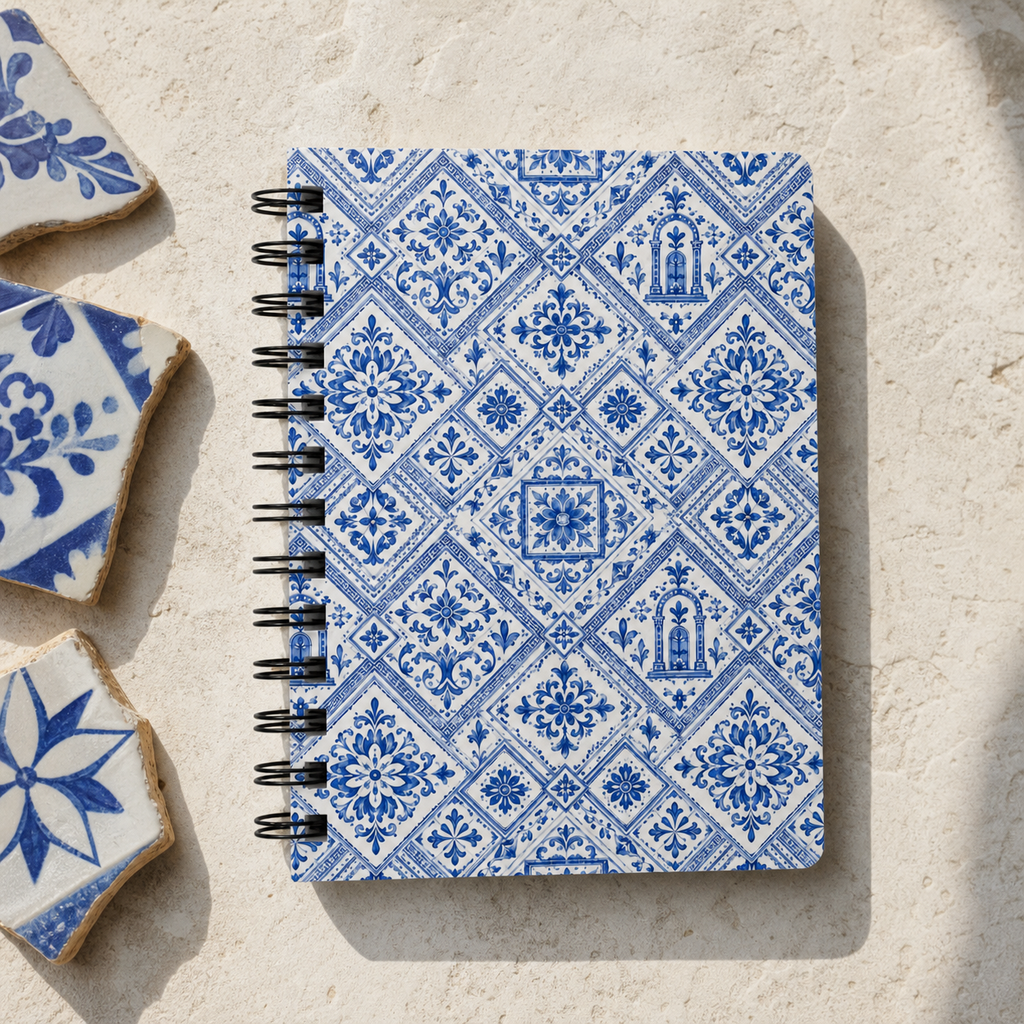 Santorini Tile Pattern Travel Journal