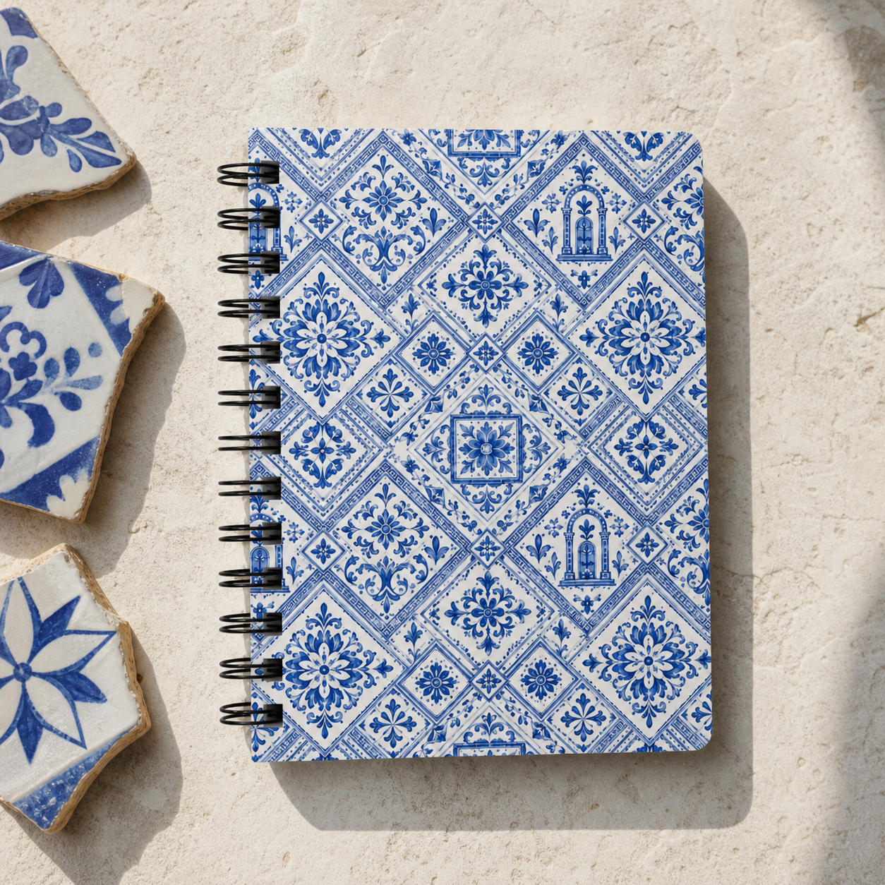 Santorini Tile Pattern Travel Journal