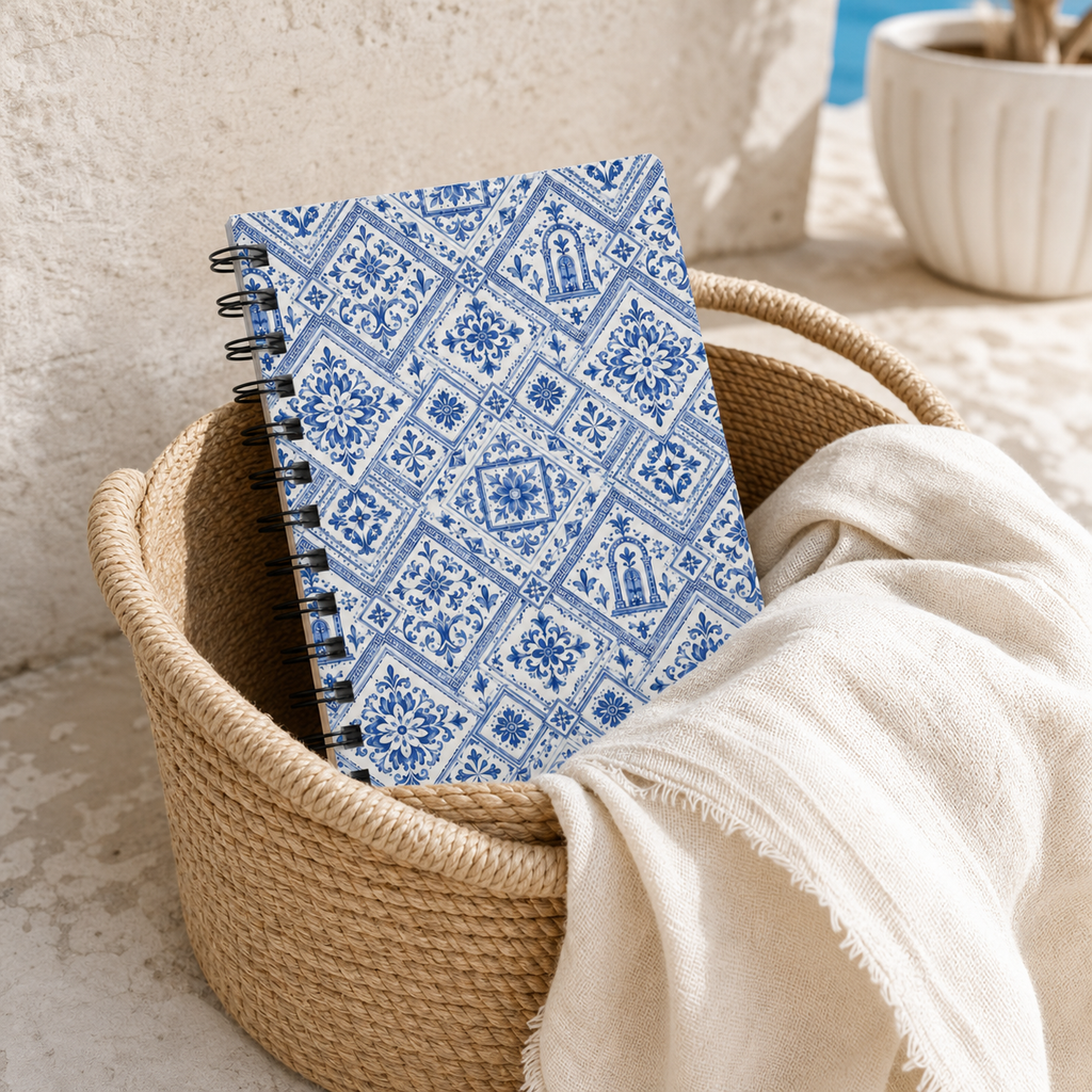 Santorini Tile Pattern Travel Journal