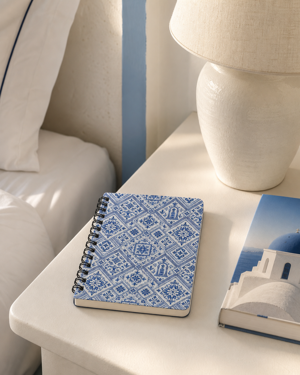 Santorini Tile Pattern Travel Journal