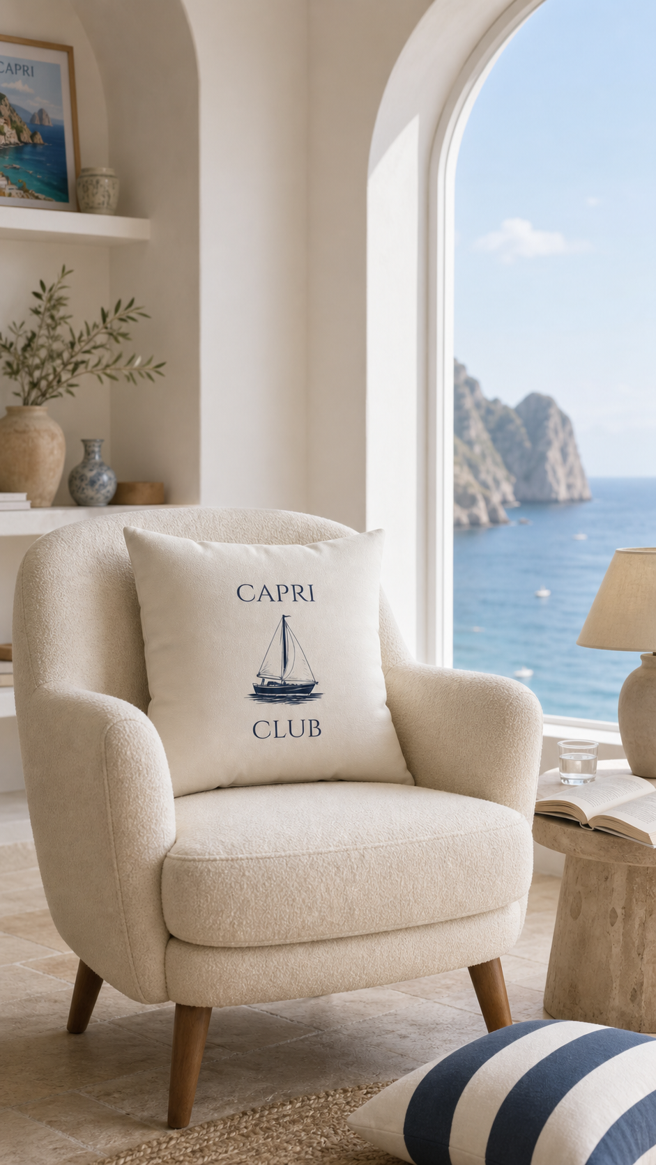 Capri Club Nautical Striped Pillow