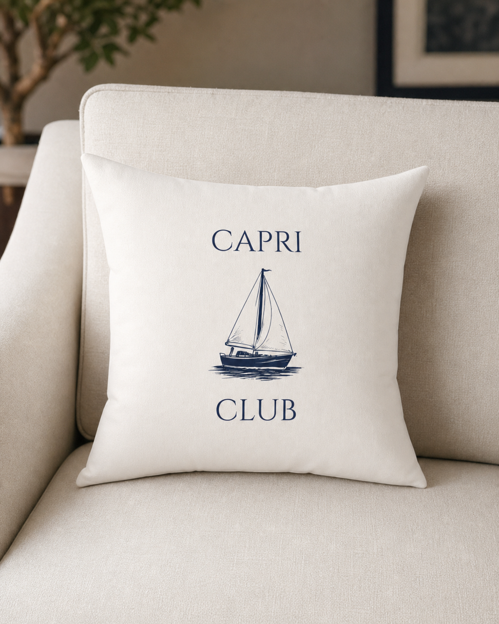 Capri Club Nautical Striped Pillow