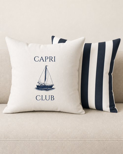 Capri Club Nautical Striped Pillow