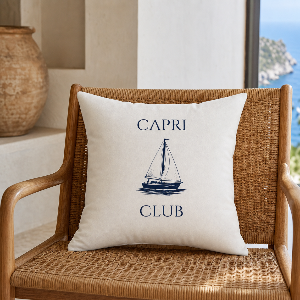Capri Club Nautical Striped Pillow