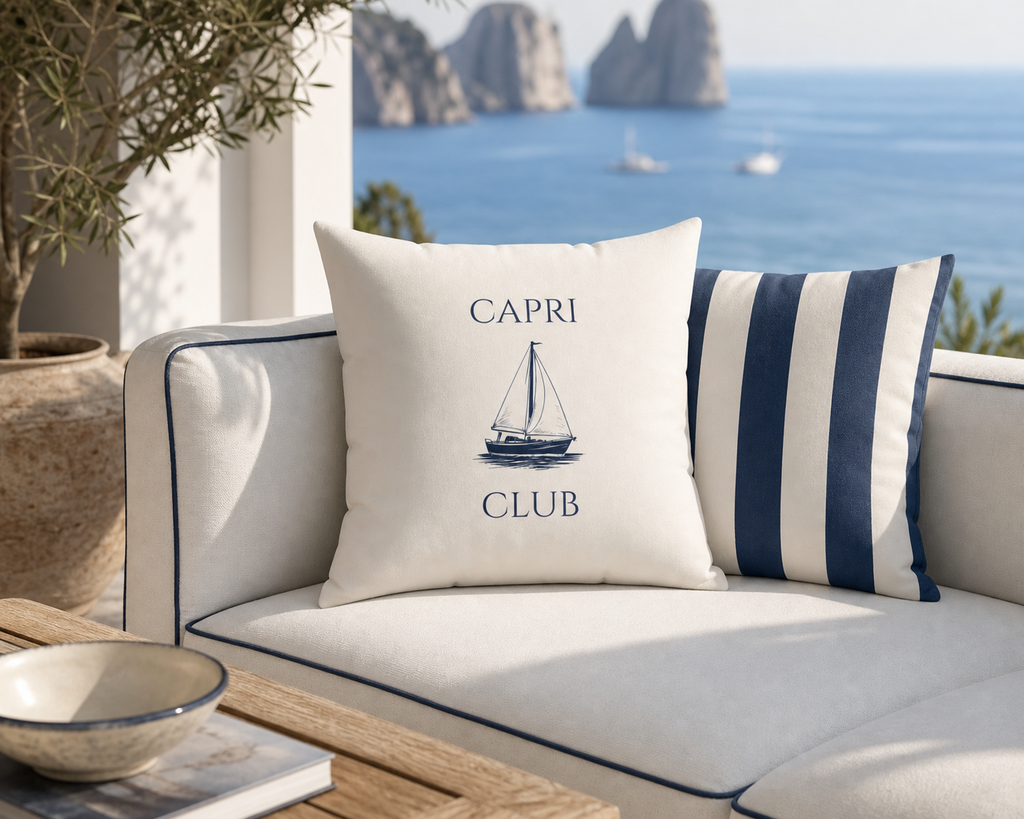 Capri Club Nautical Striped Pillow