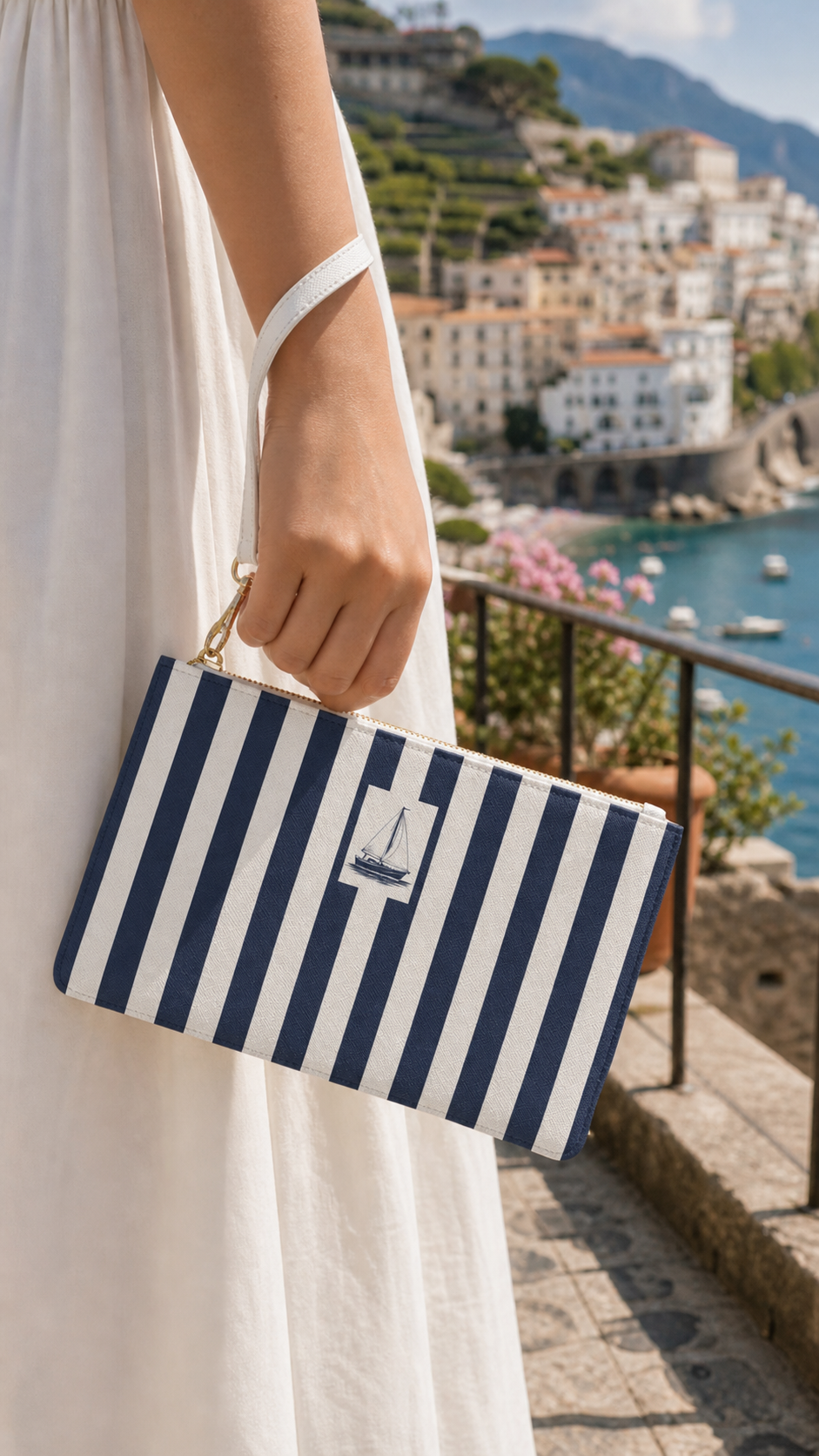 Luxury Sailboat Vegan Leather Clutch - Capri Club
