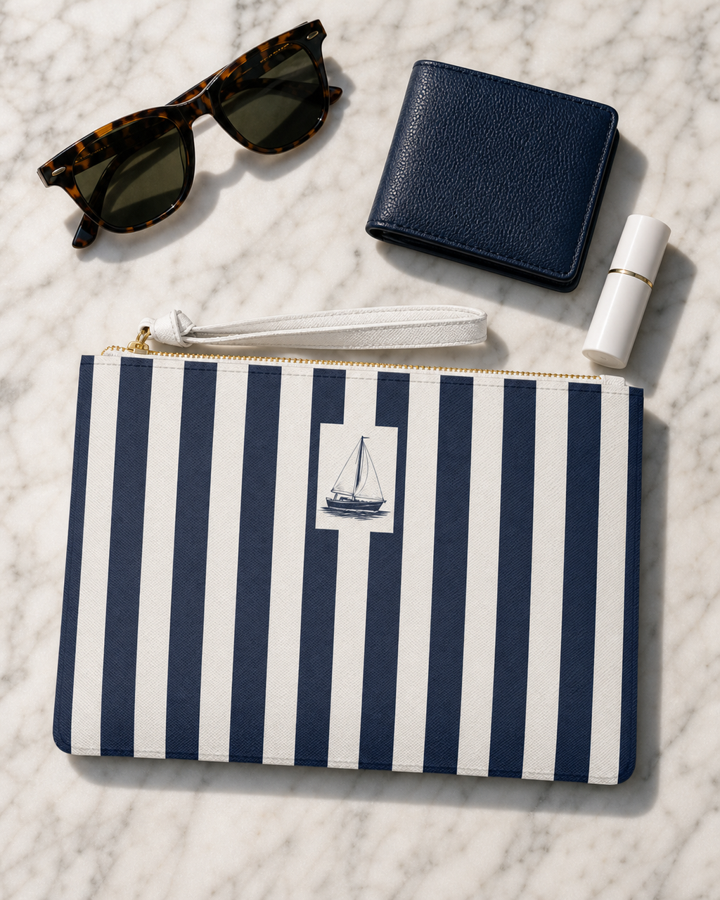 Luxury Sailboat Vegan Leather Clutch - Capri Club