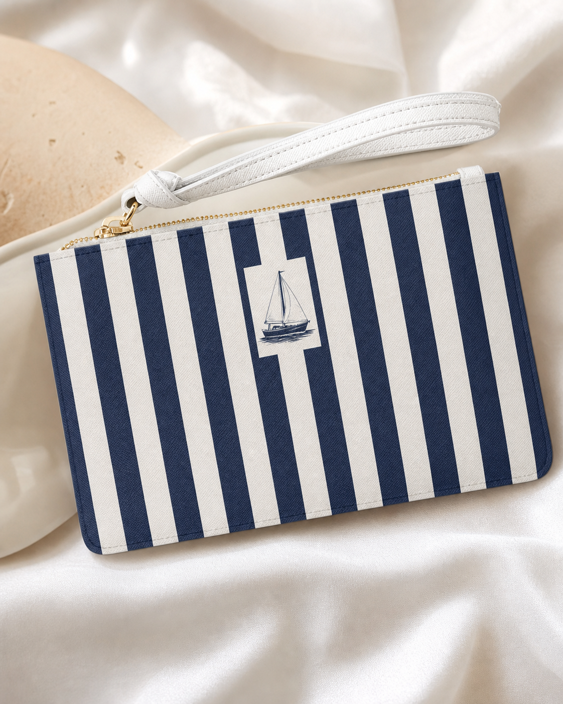 Luxury Sailboat Vegan Leather Clutch - Capri Club