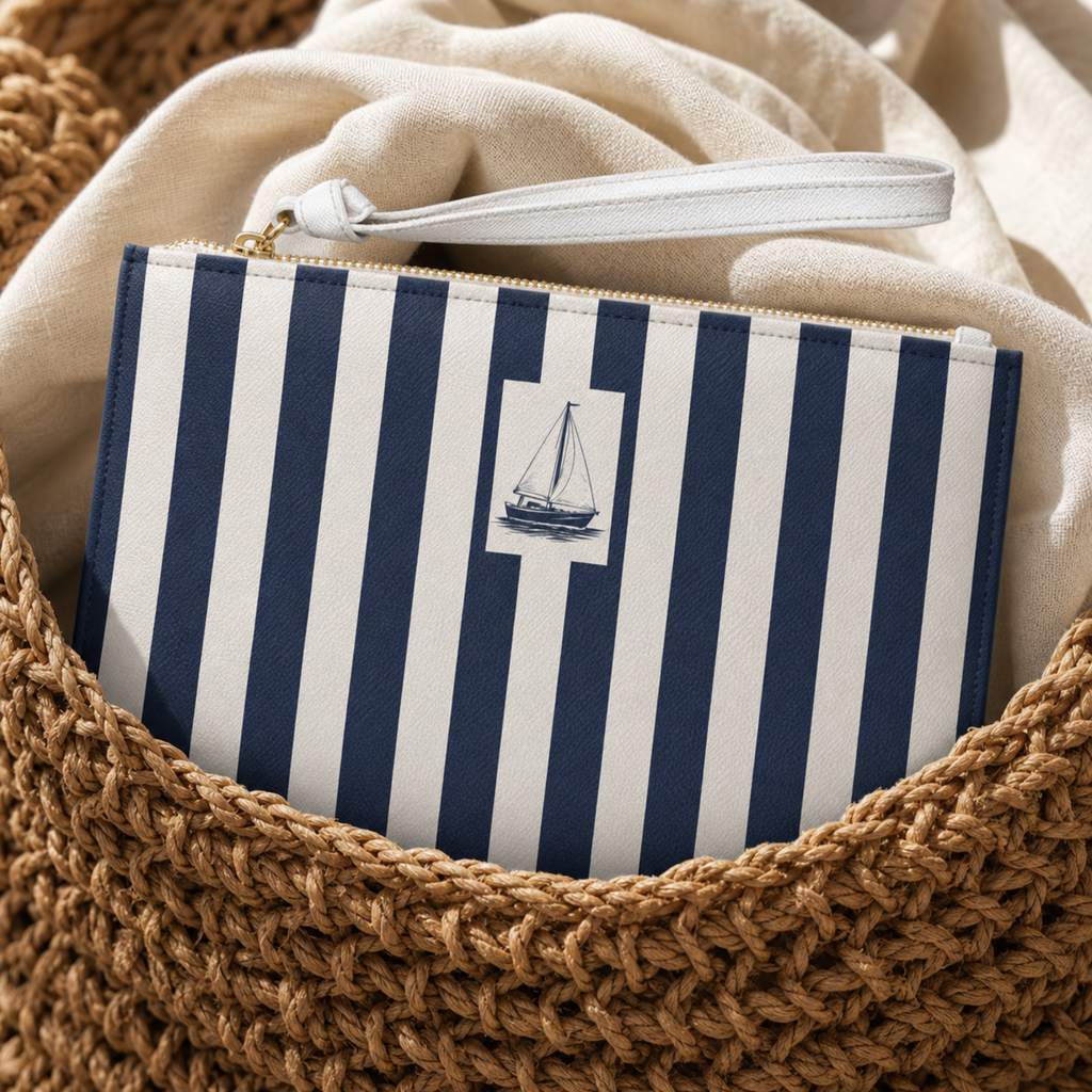 Luxury Sailboat Vegan Leather Clutch - Capri Club