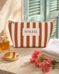 Soleil Striped Cosmetic Travel Pouch - French Riviera