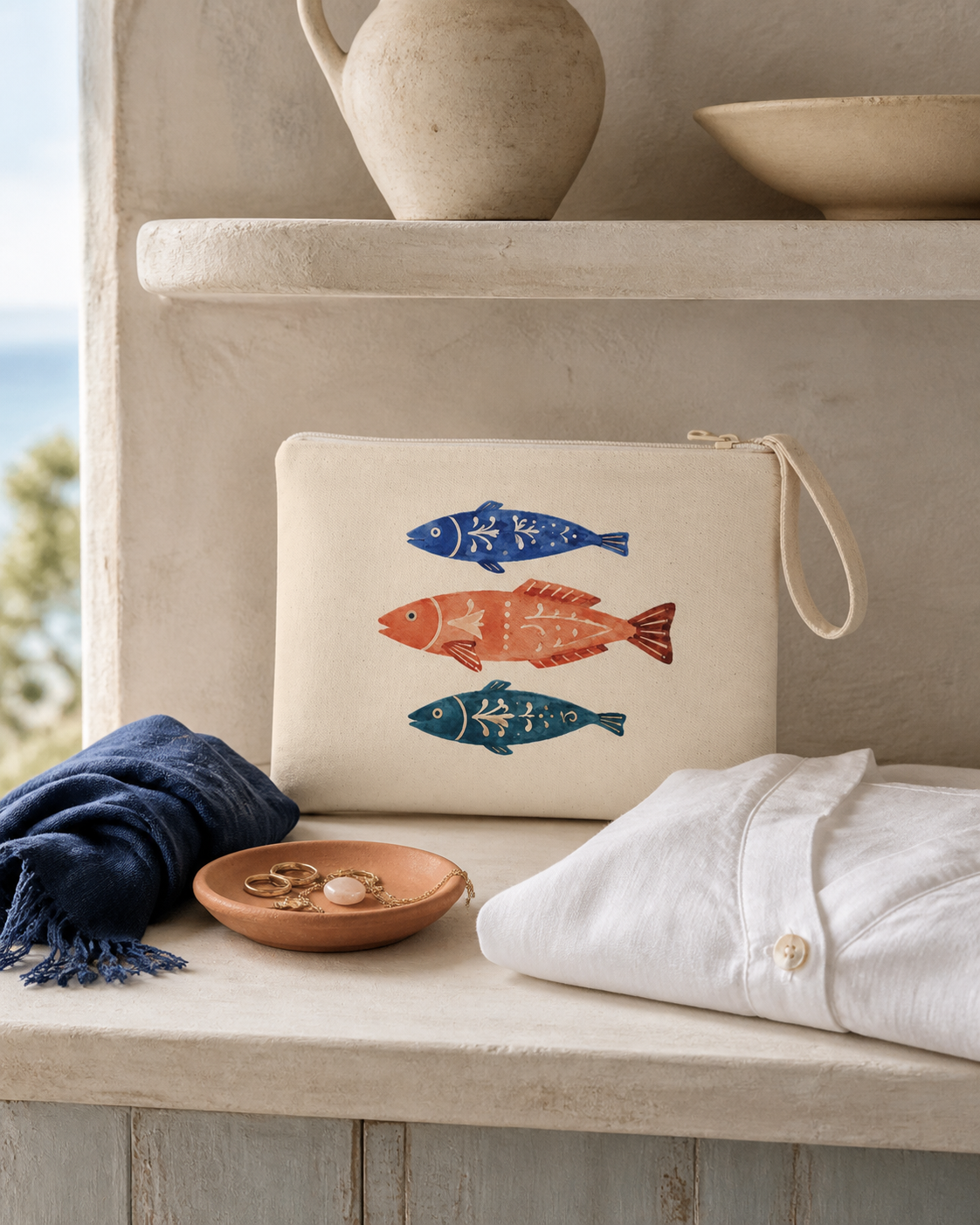 Painted Fish Costa Brava Travel Pouch