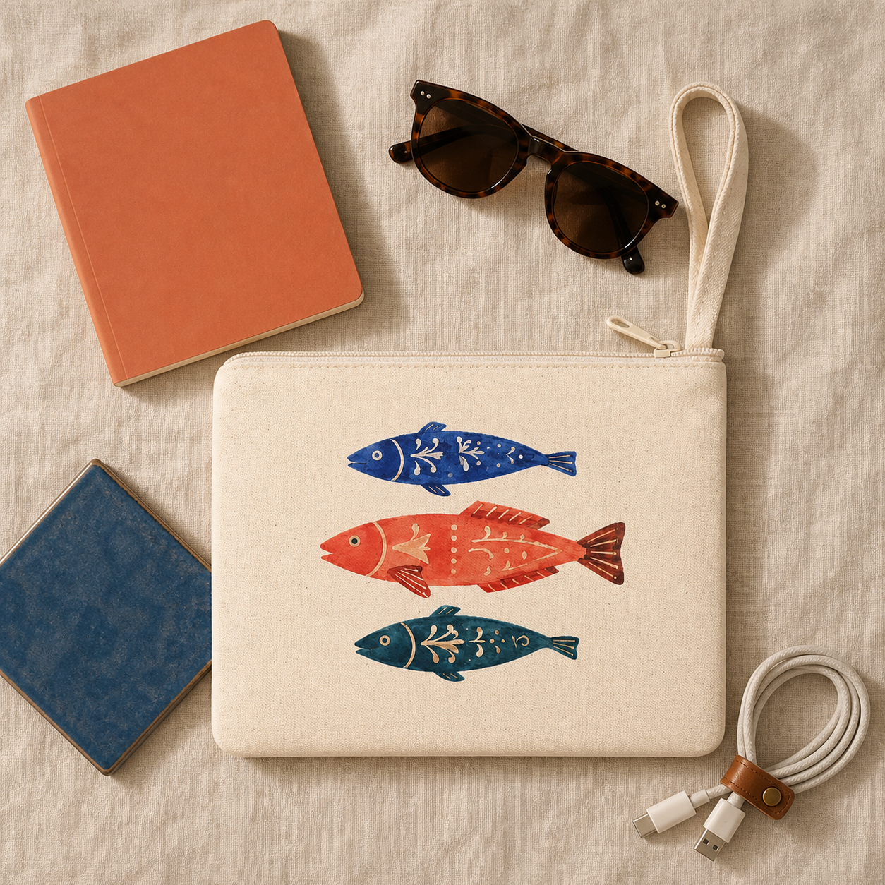 Painted Fish Costa Brava Travel Pouch