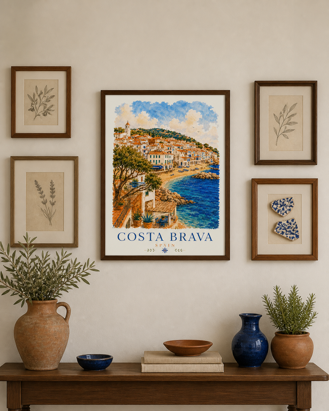 Costa Brava Spain Coastal Print Poster | Vintage Travel Wall Art