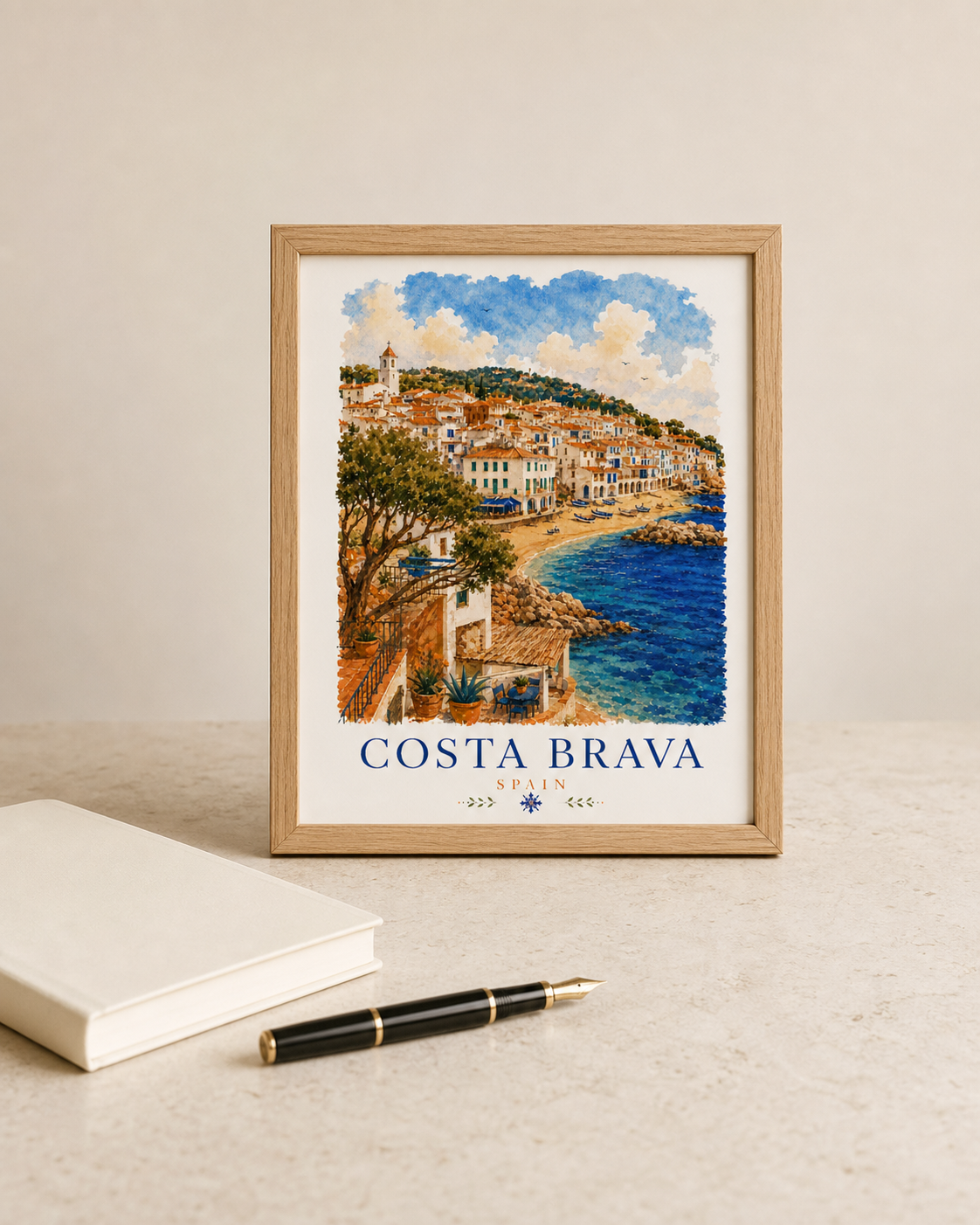 Costa Brava Spain Coastal Print Poster | Vintage Travel Wall Art