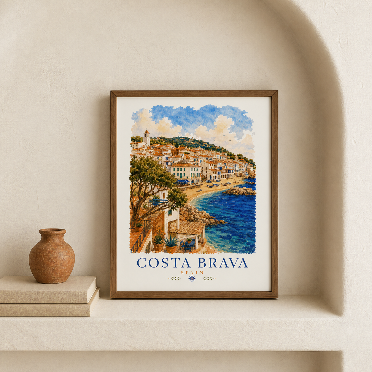 Costa Brava Spain Coastal Print Poster | Vintage Travel Wall Art