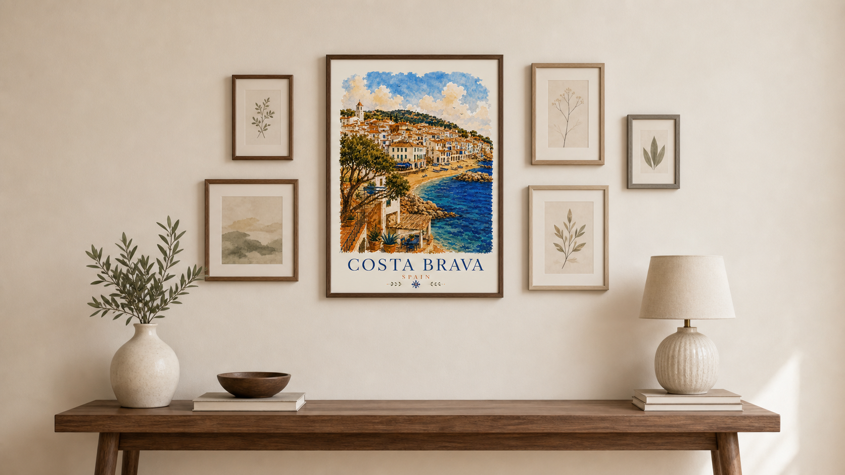Costa Brava Spain Coastal Print Poster | Vintage Travel Wall Art