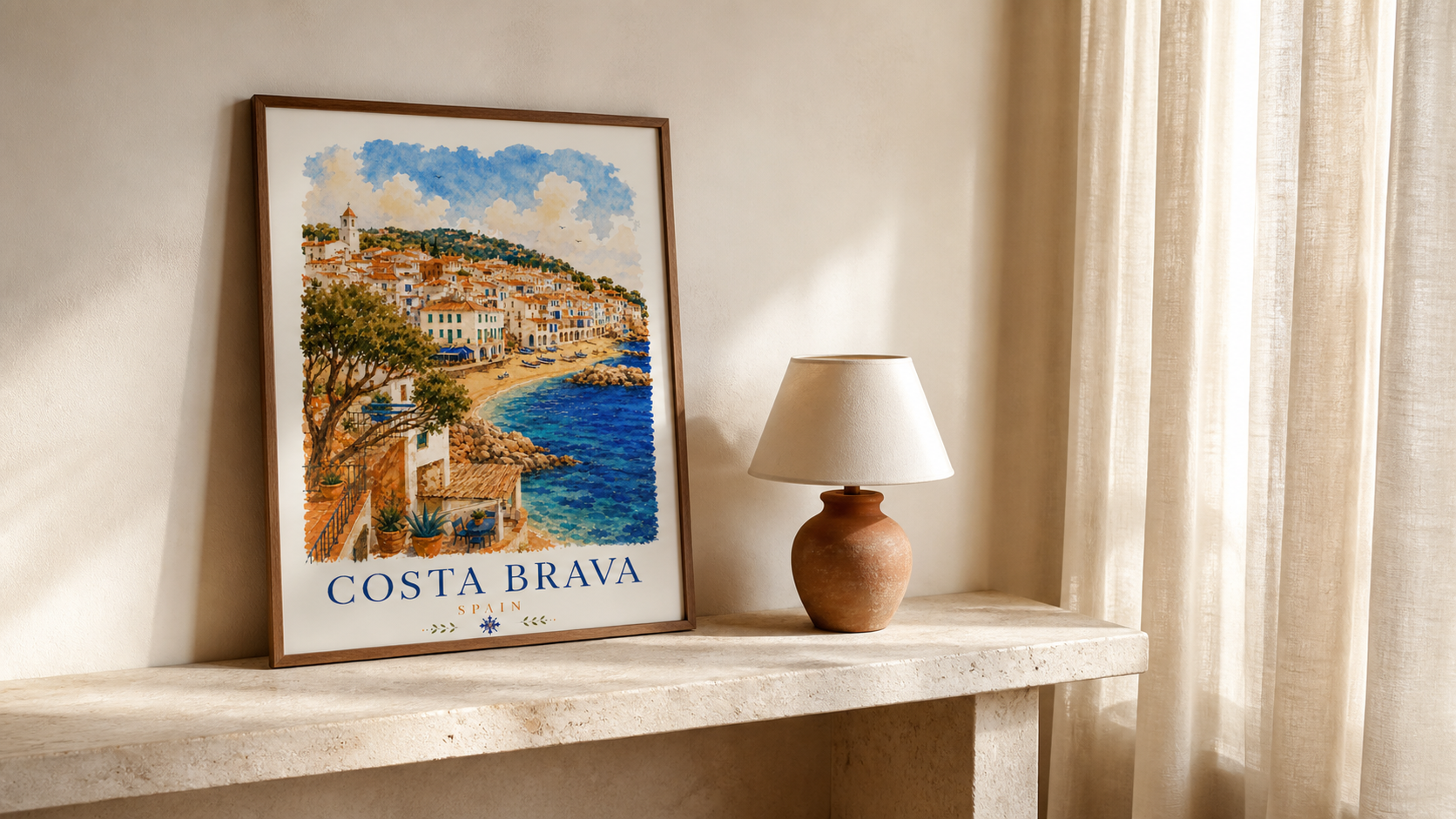 Costa Brava Spain Coastal Print Poster | Vintage Travel Wall Art