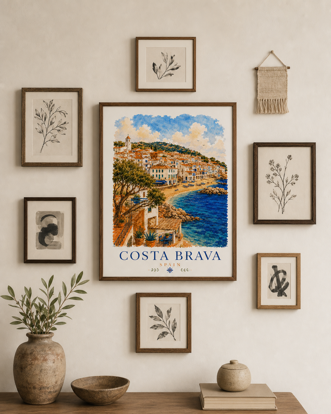 Costa Brava Spain Coastal Print Poster | Vintage Travel Wall Art