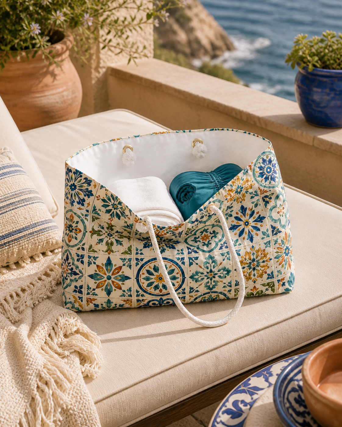 Costa Brava Boho Tile Weekender Bag