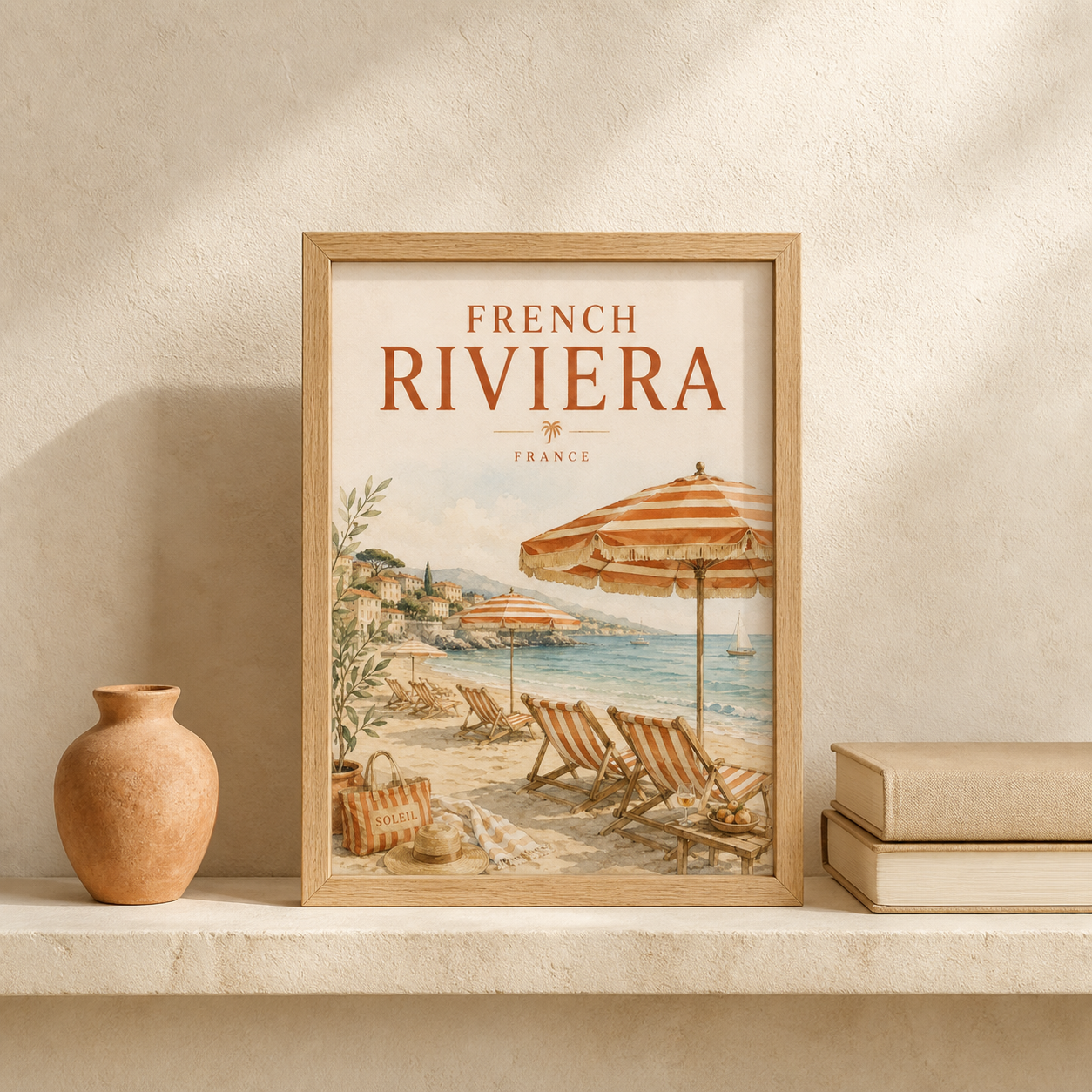 French Riviera Vintage Travel Poster
