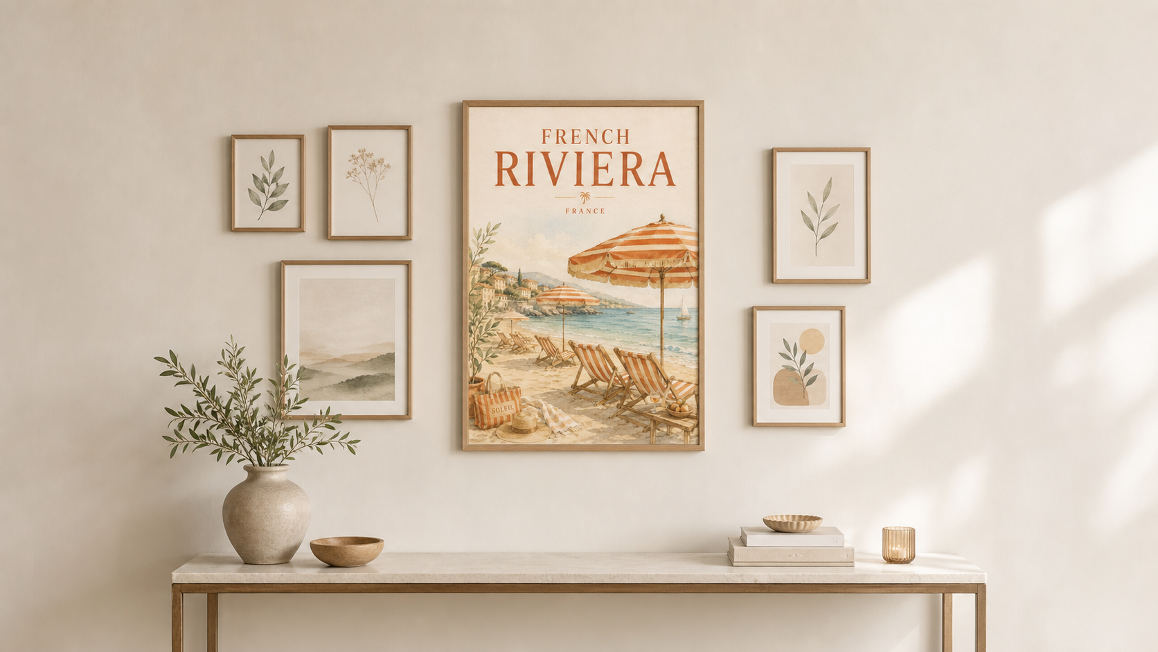 French Riviera Vintage Travel Poster