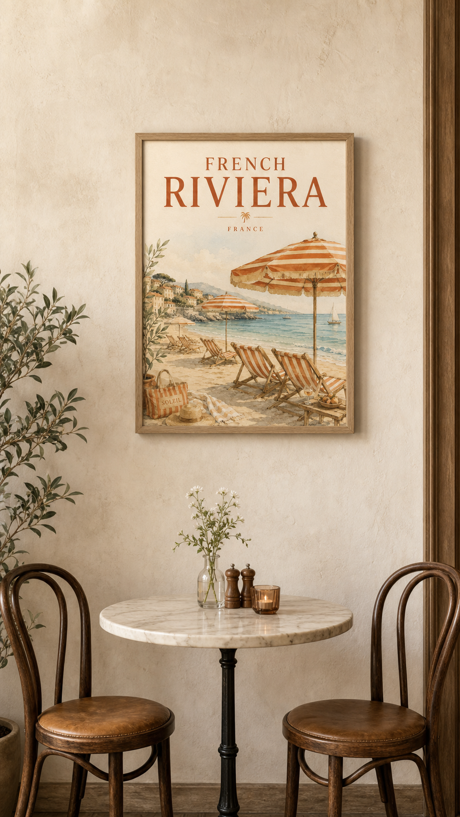 French Riviera Vintage Travel Poster