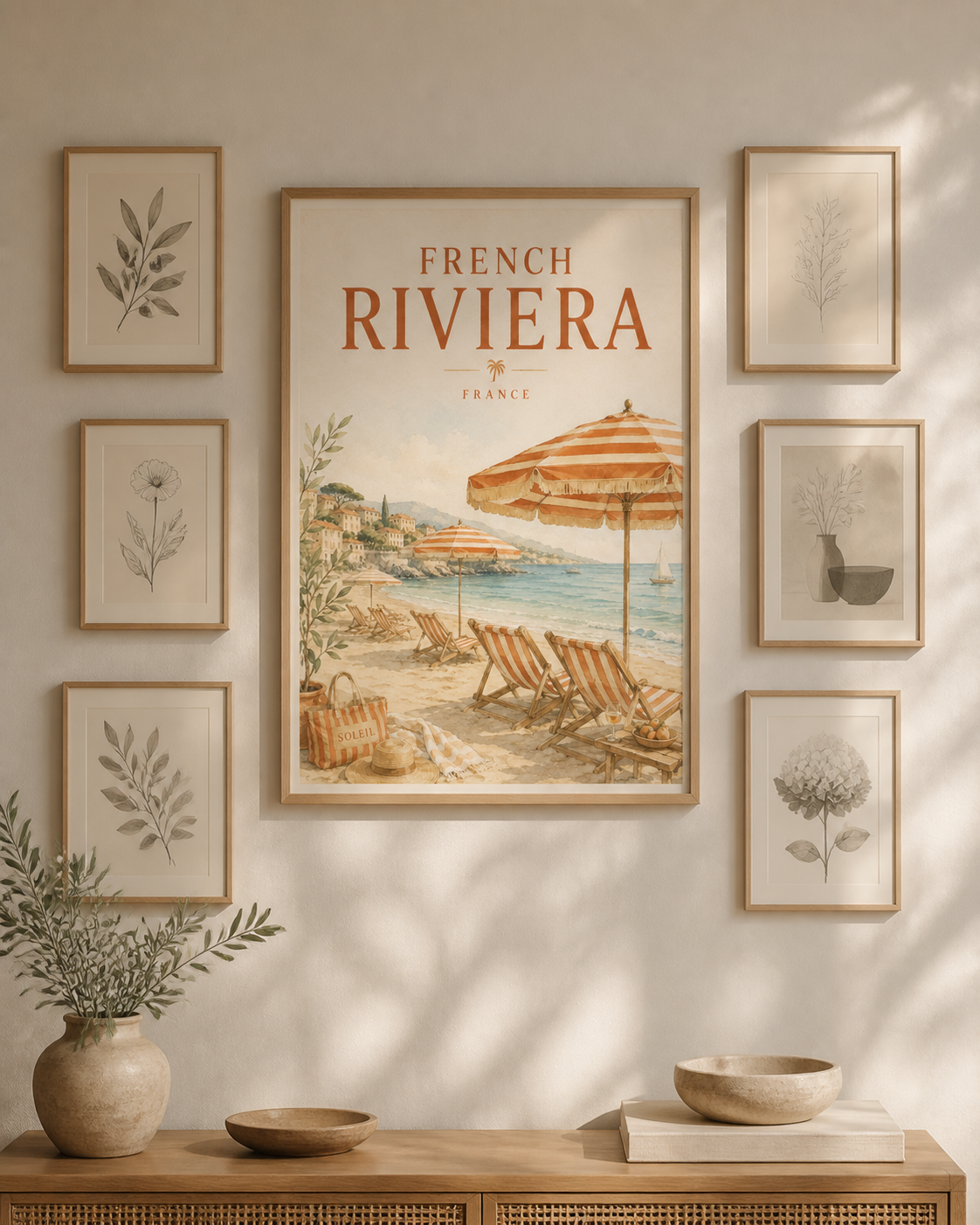 French Riviera Vintage Travel Poster