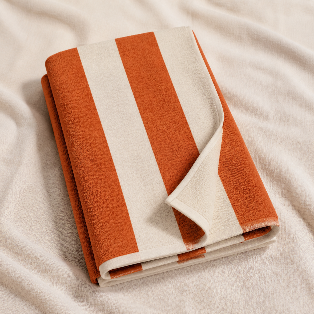 Retro Orange Striped French Riviera Beach Towel