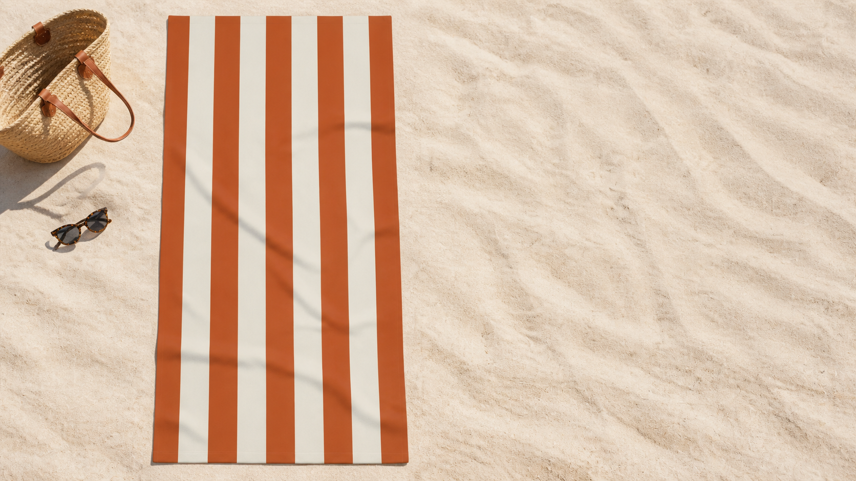 Retro Orange Striped French Riviera Beach Towel