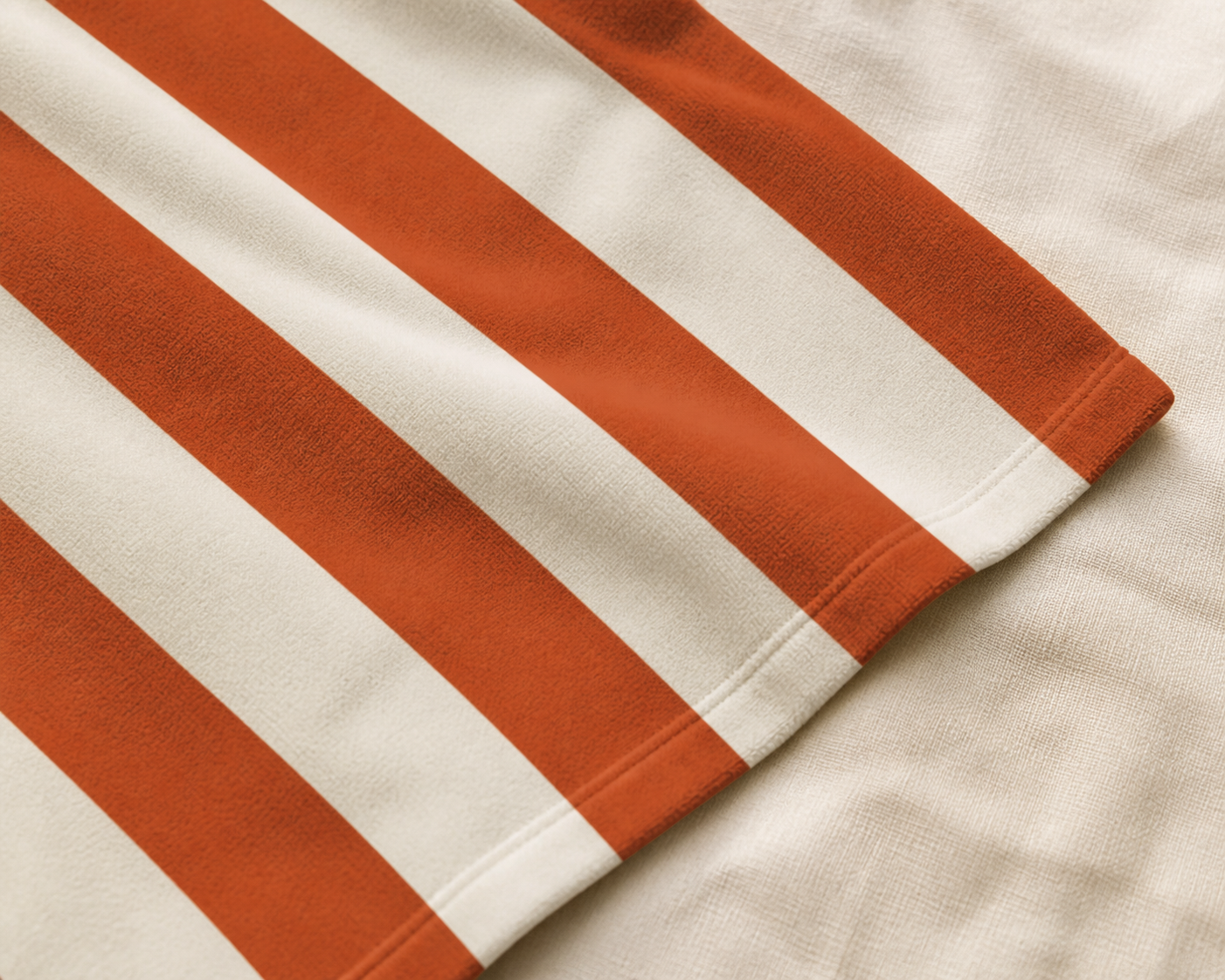 Retro Orange Striped French Riviera Beach Towel