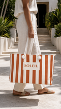 Soleil Orange Striped Weekender Tote Bag