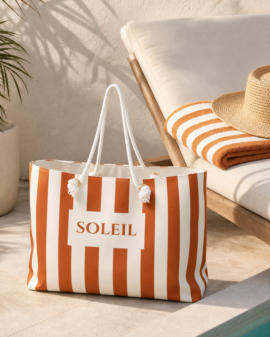 Soleil Orange Striped Weekender Tote Bag
