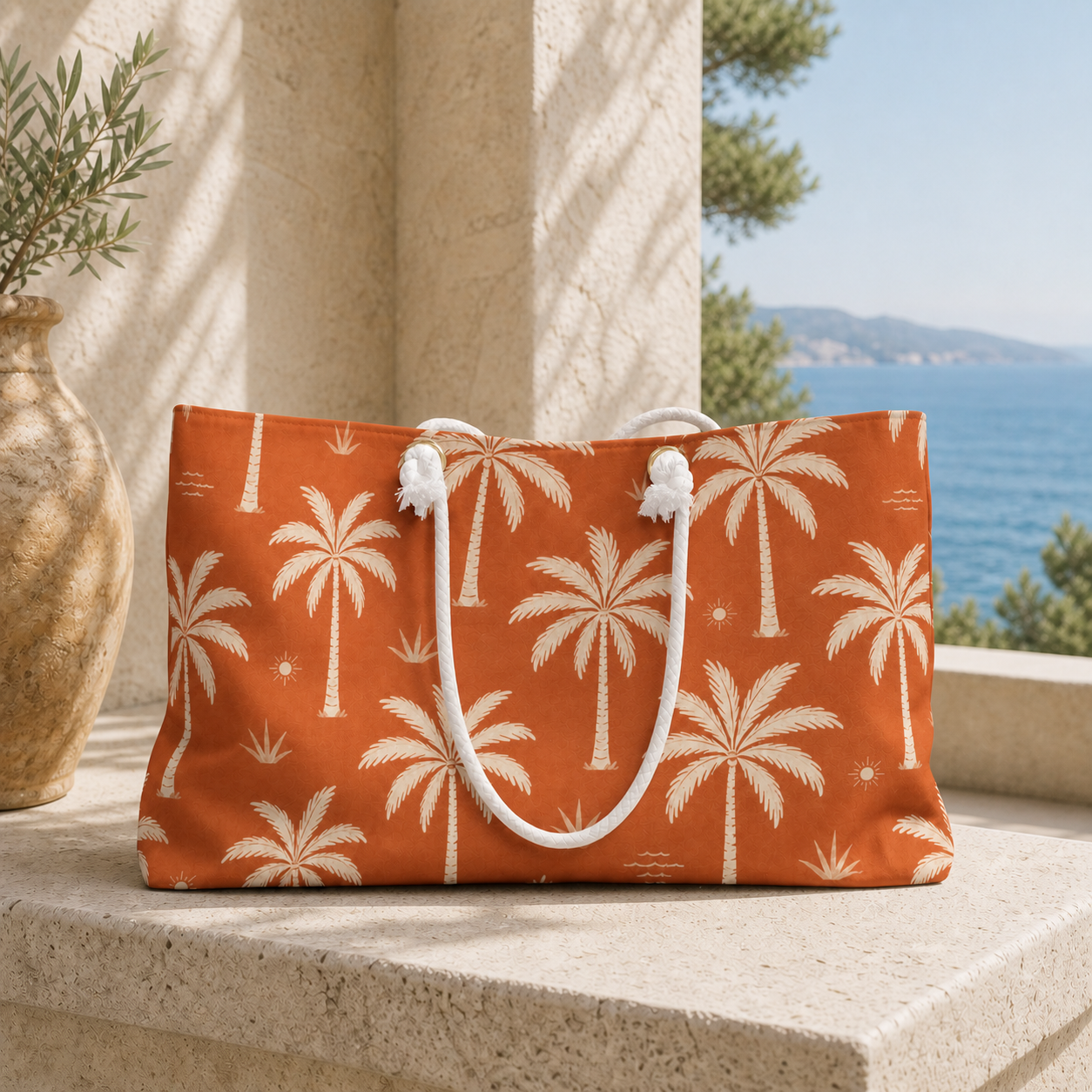Terracotta Palm Weekender Bag