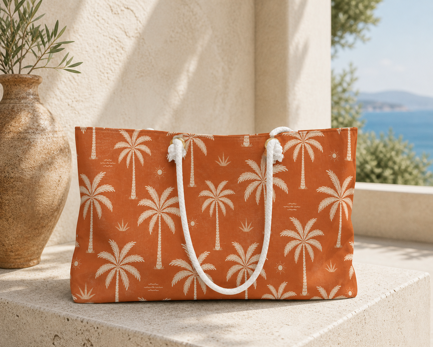 Terracotta Palm Weekender Bag
