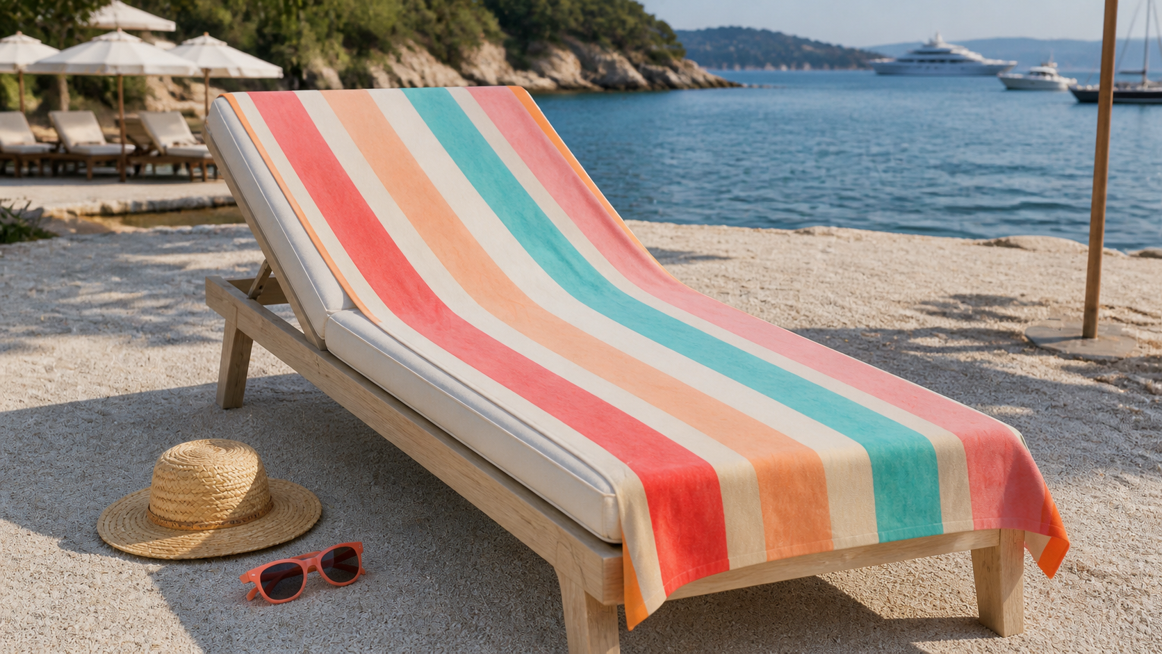 Saint-Tropez Striped Retro Beach Towel