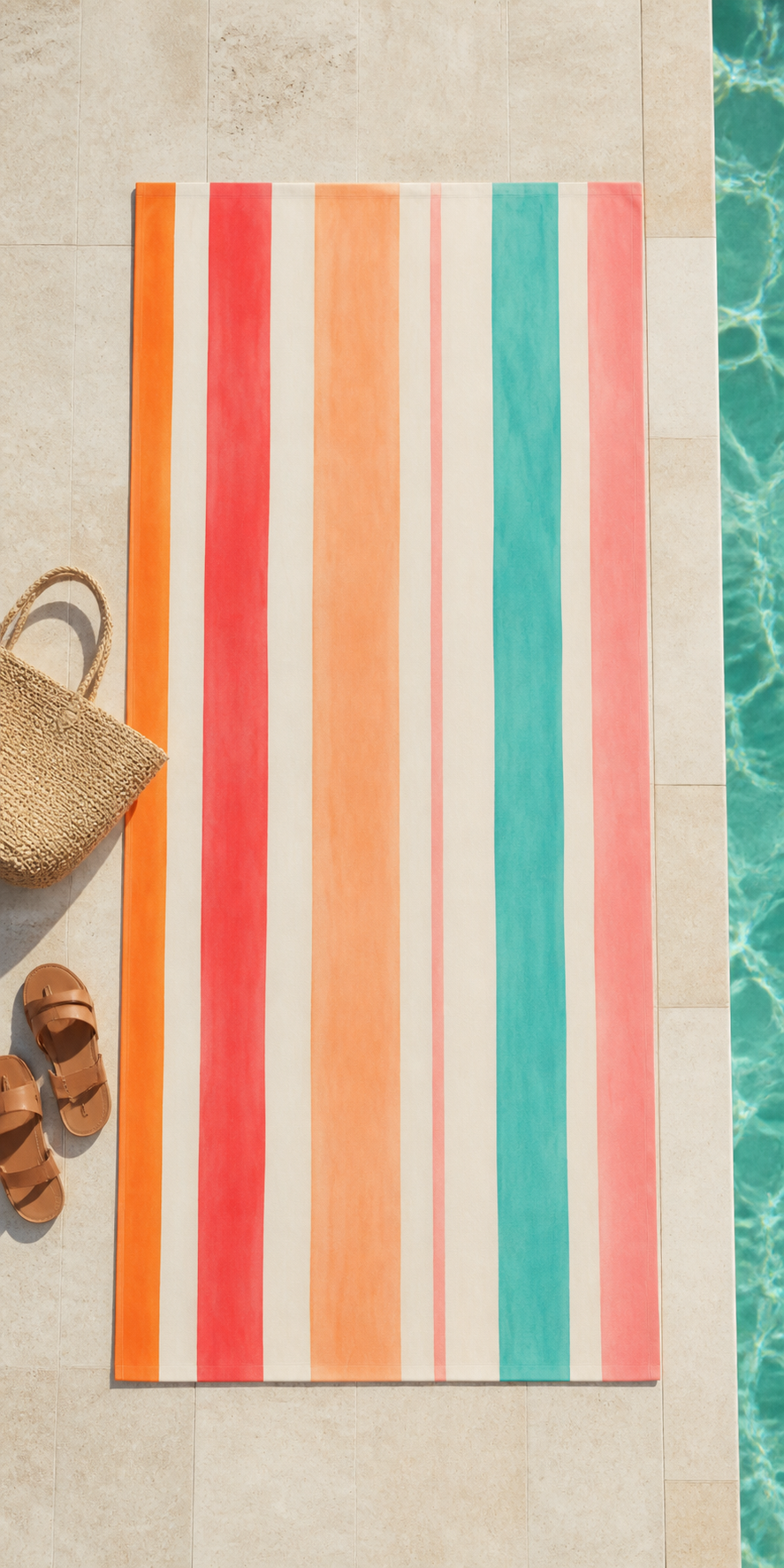 Saint-Tropez Striped Retro Beach Towel