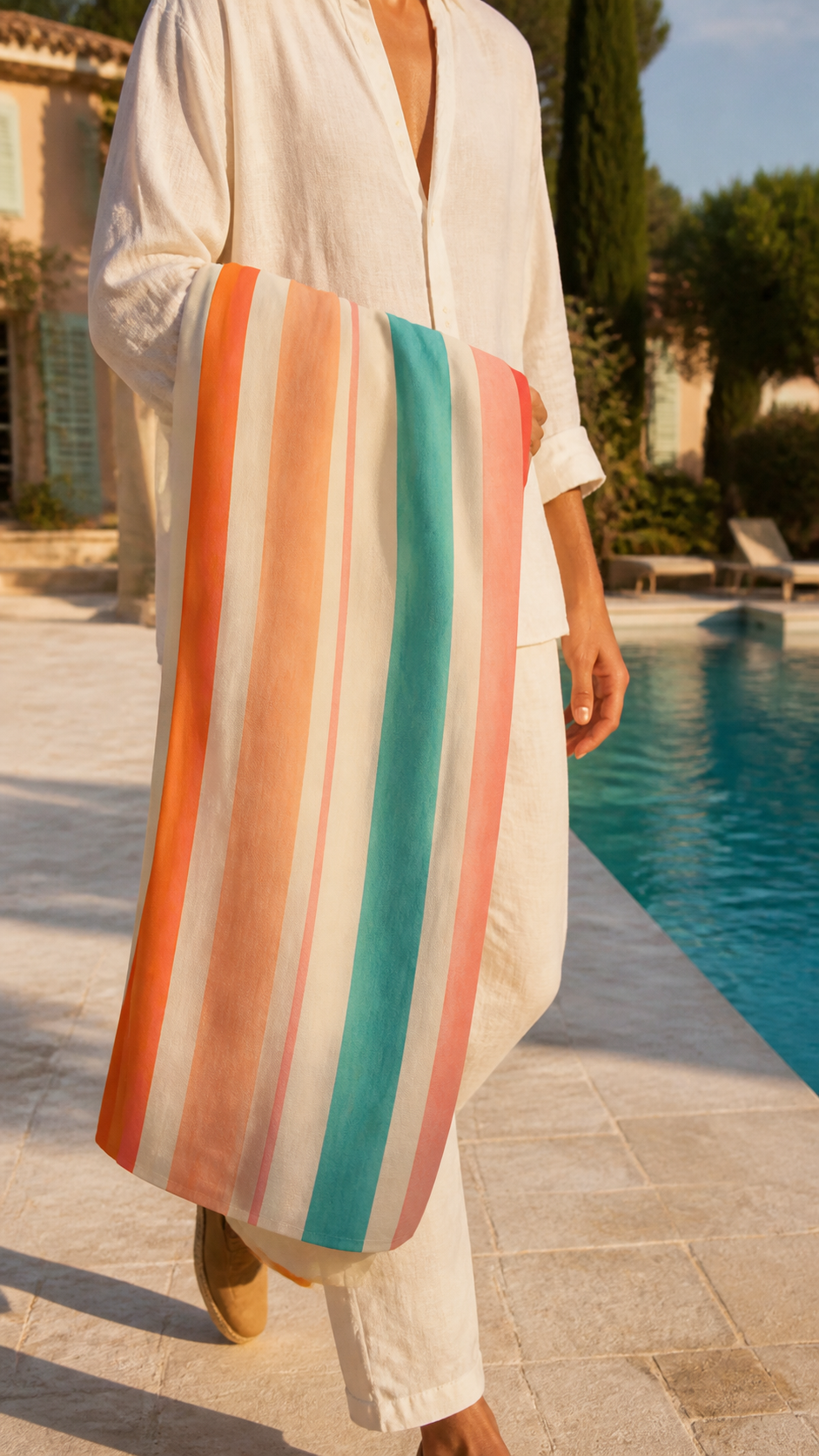 Saint-Tropez Striped Retro Beach Towel