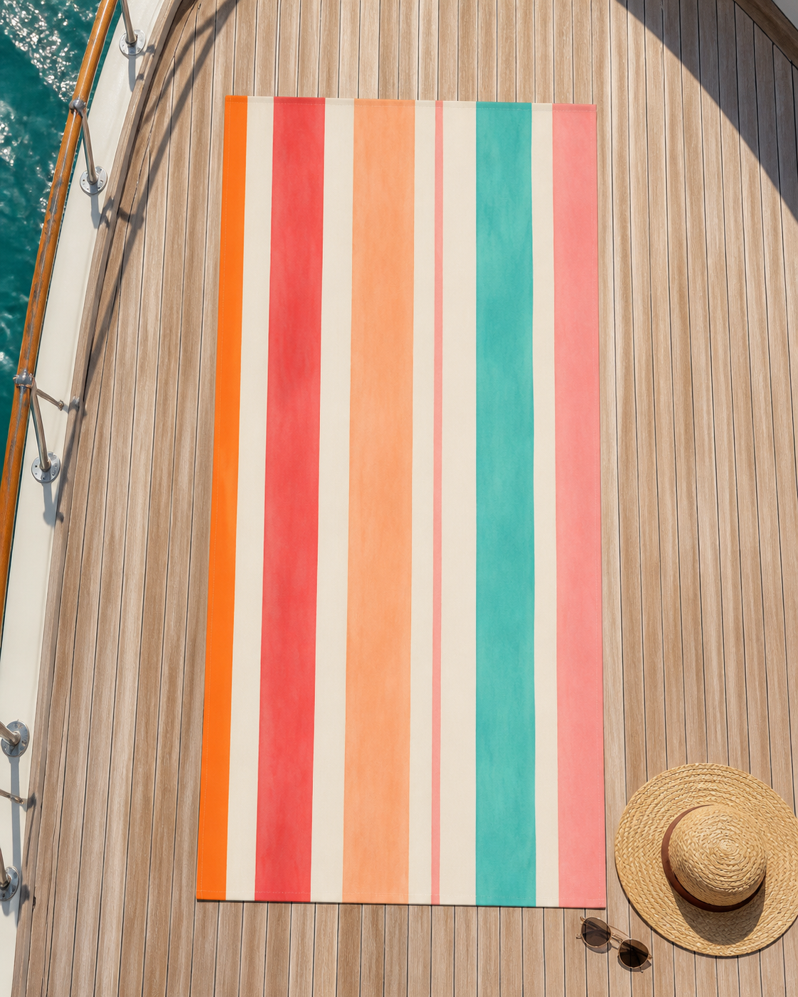 Saint-Tropez Striped Retro Beach Towel