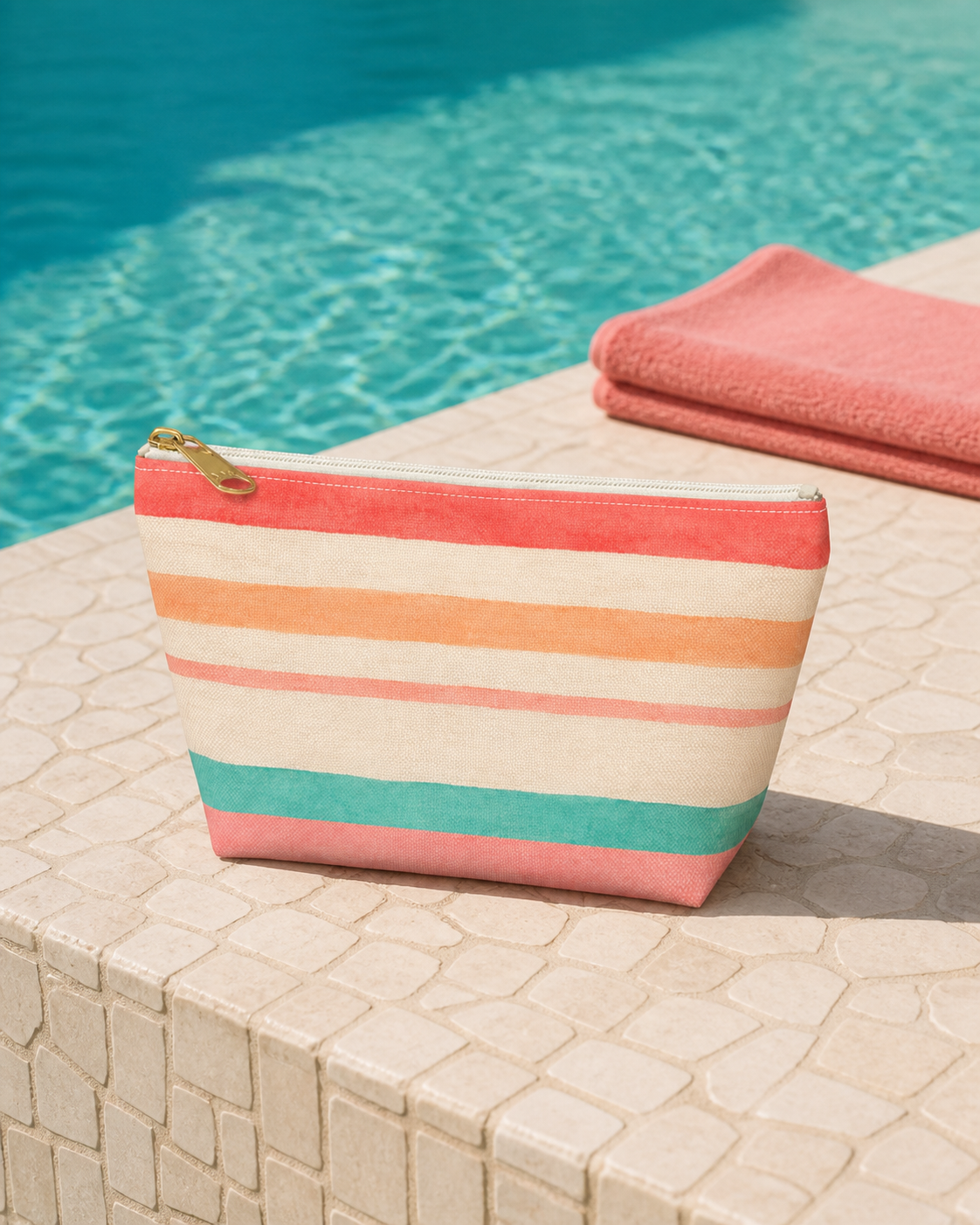 Saint-Tropez Striped Accessory Pouch