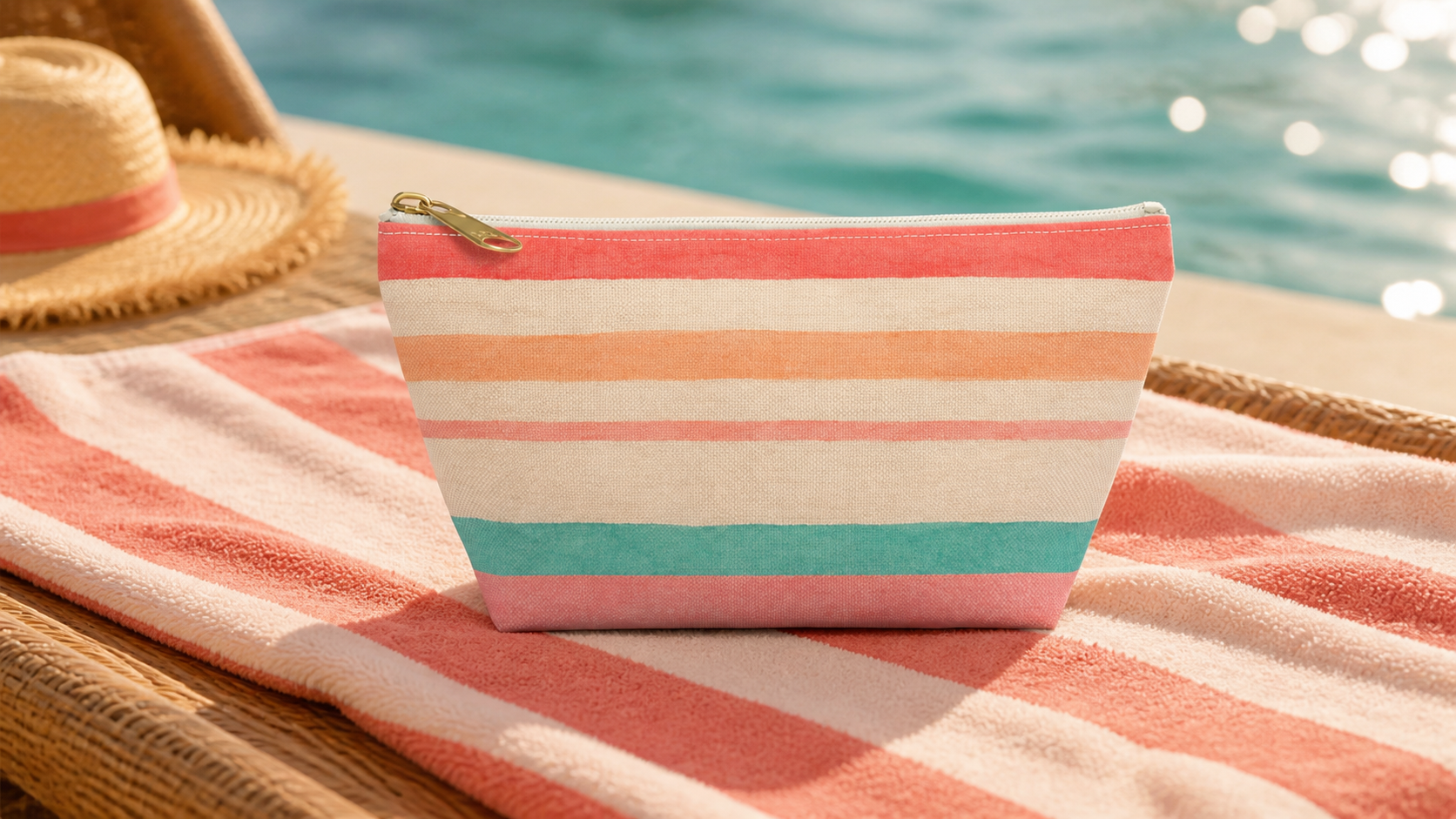 Saint-Tropez Striped Accessory Pouch