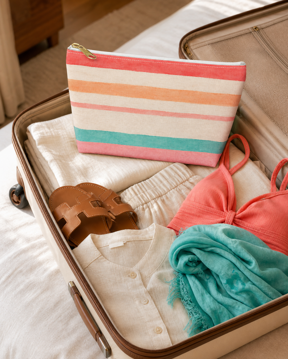 Saint-Tropez Striped Accessory Pouch