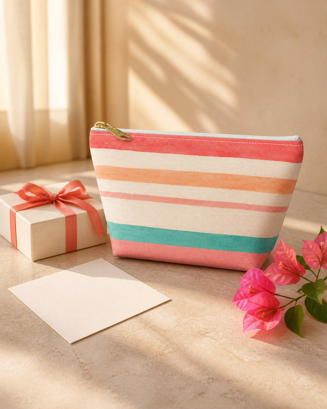 Saint-Tropez Striped Accessory Pouch