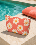 Coral Daisy Pattern Saint-Tropez Travel Bag