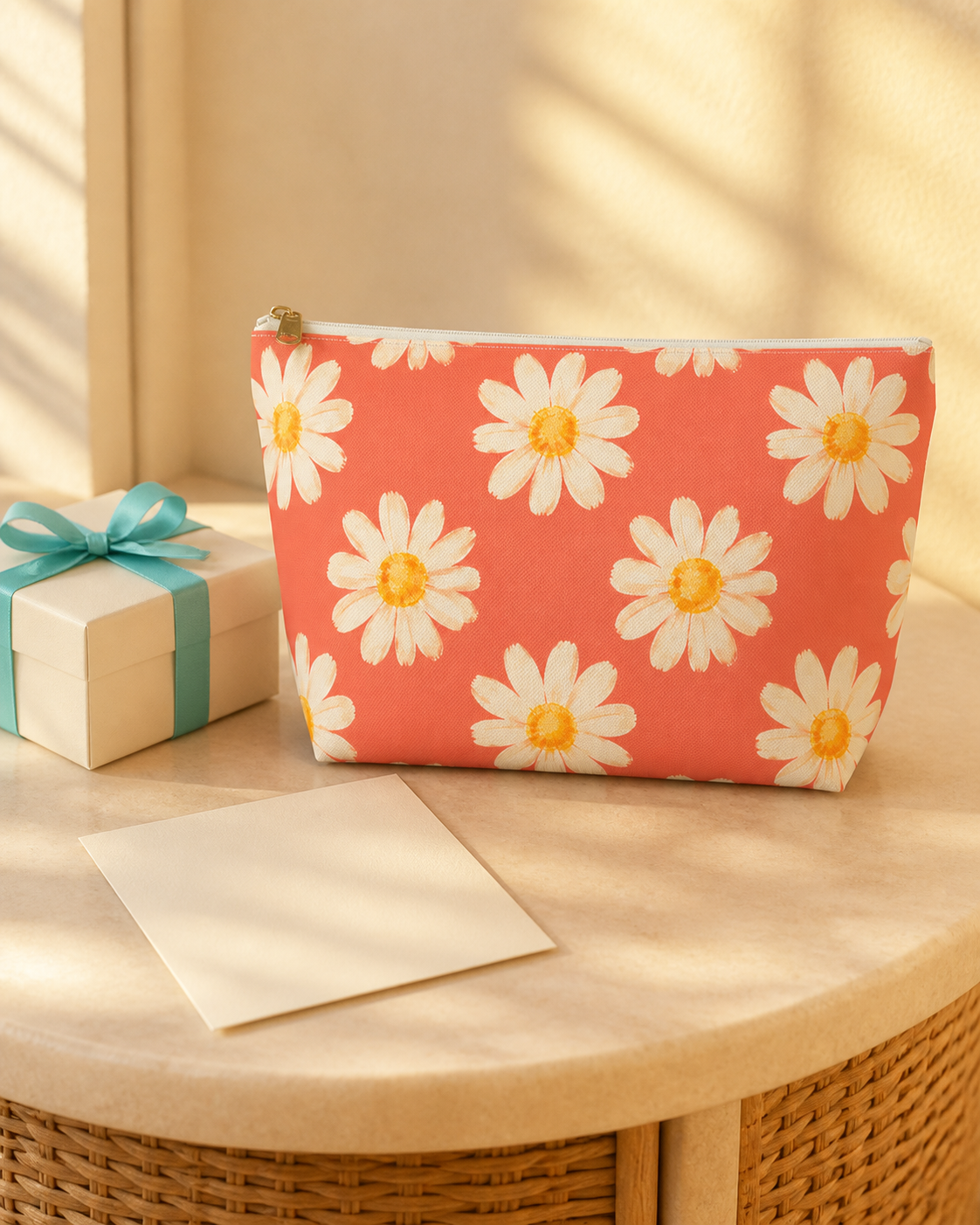 Coral Daisy Pattern Saint-Tropez Travel Bag