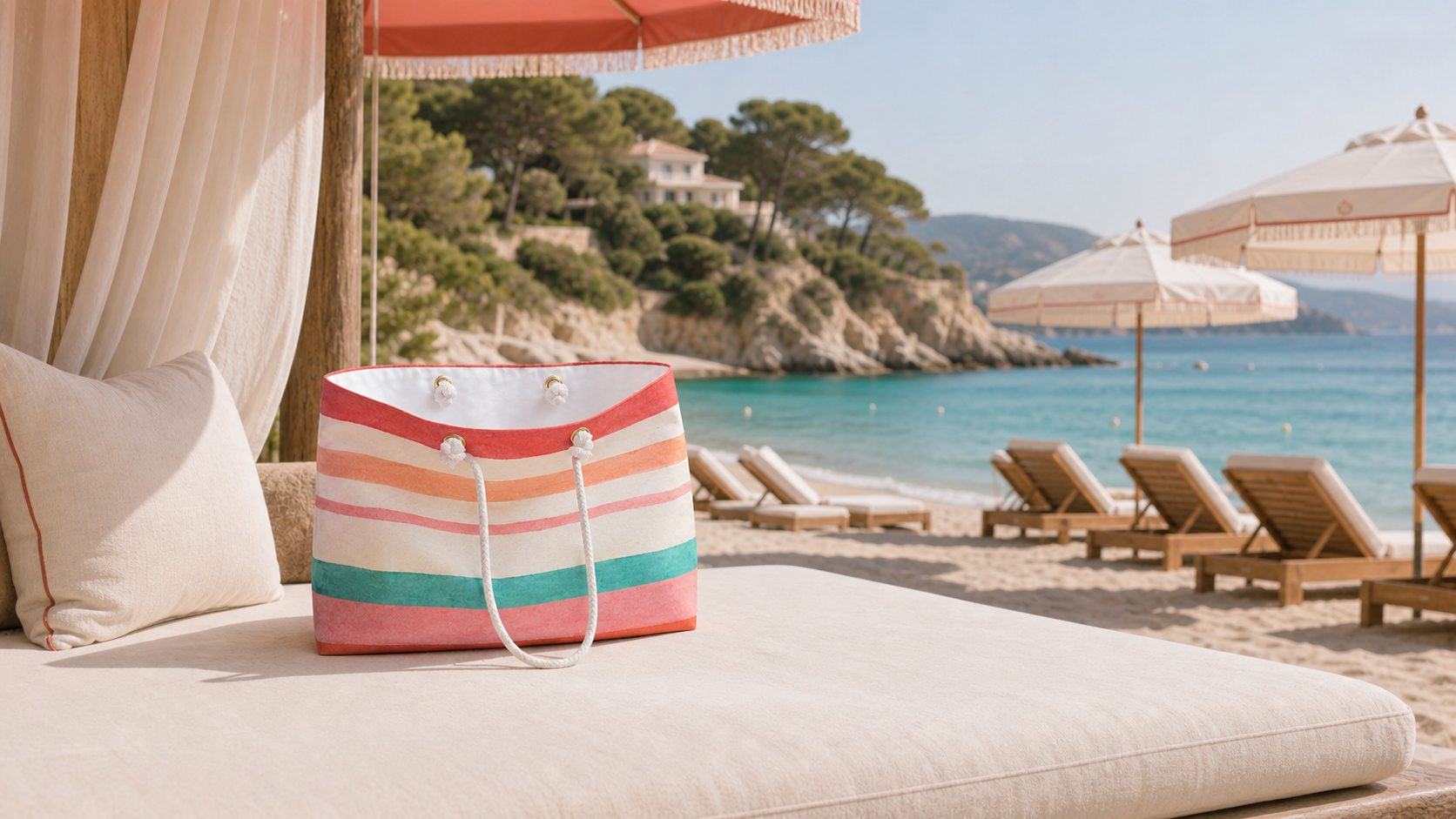 Saint-Tropez Pastel Striped Weekender Tote