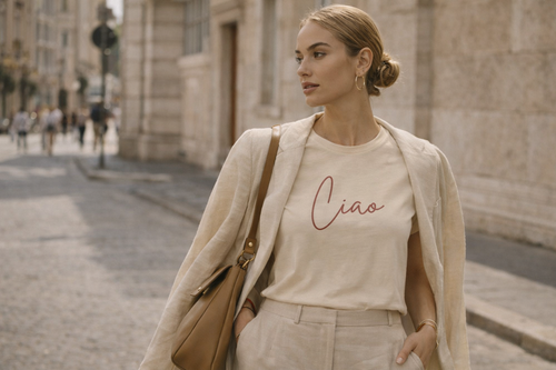 "Ciao" Script Italian Luxury Tee Shirt