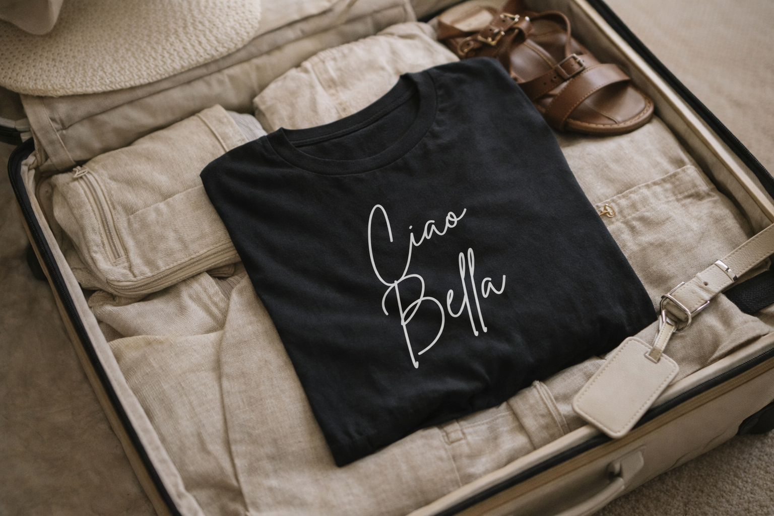 "Ciao Bella" Script Italian Luxury Tee