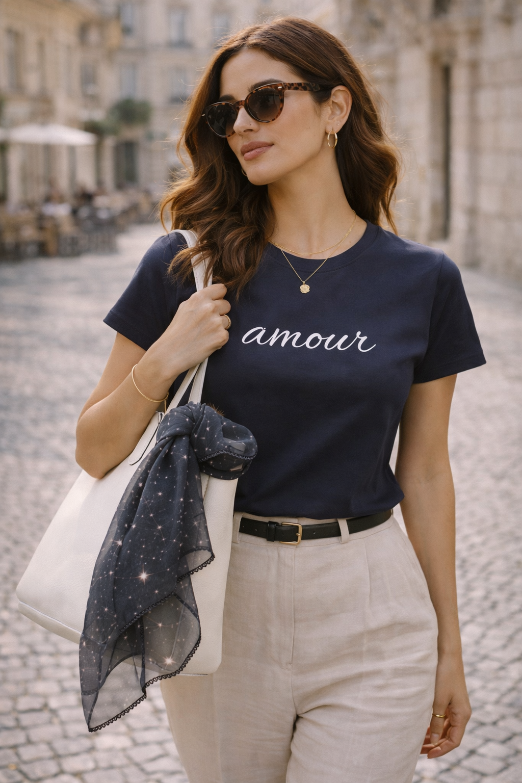 "Amour" Script French Luxury Travel Tee