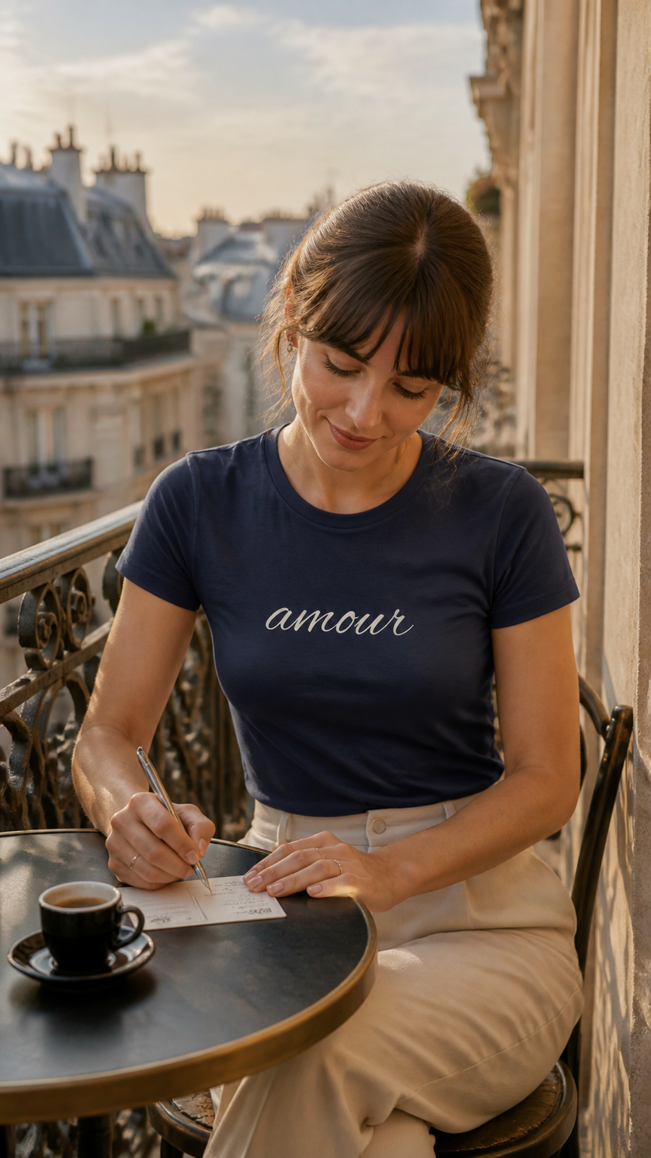 "Amour" Script French Luxury Travel Tee